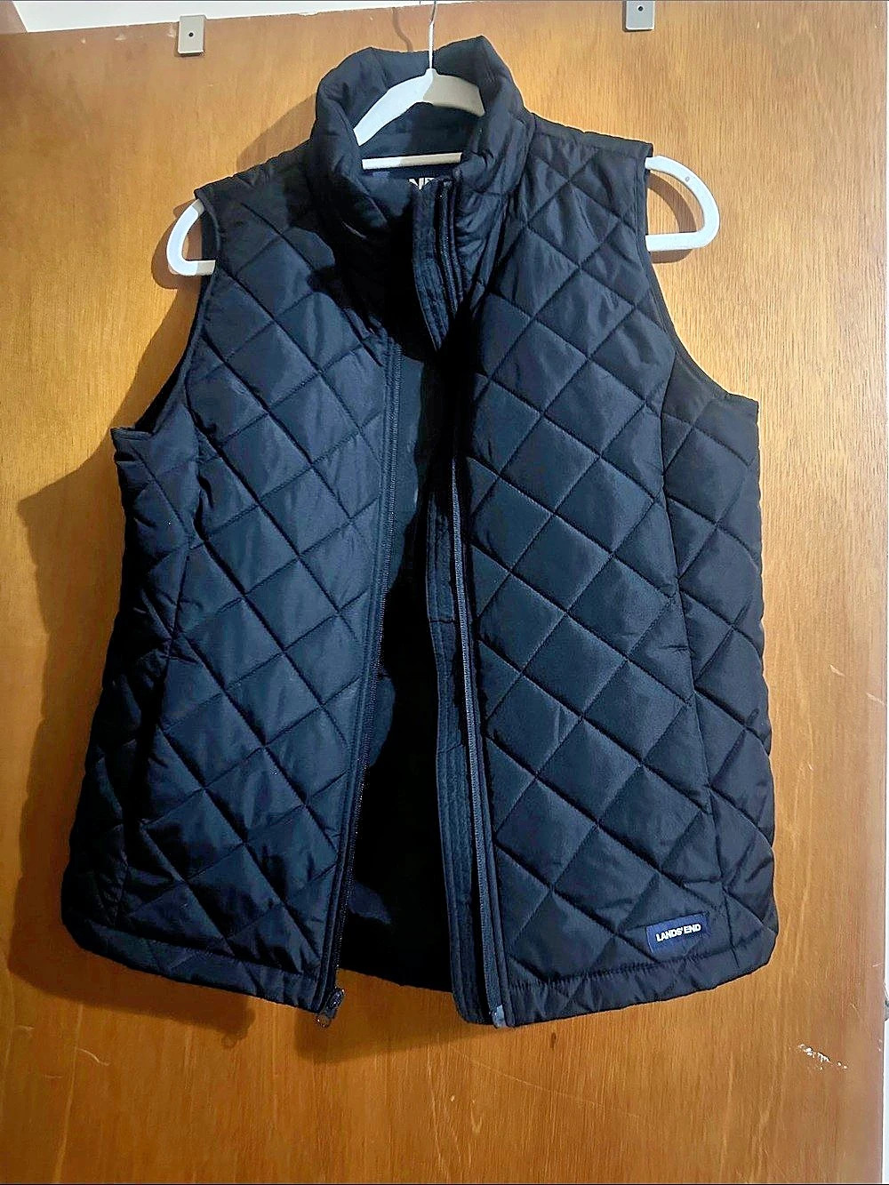 Lands' End FeatherFree Quilted Insulated Vest Black Small